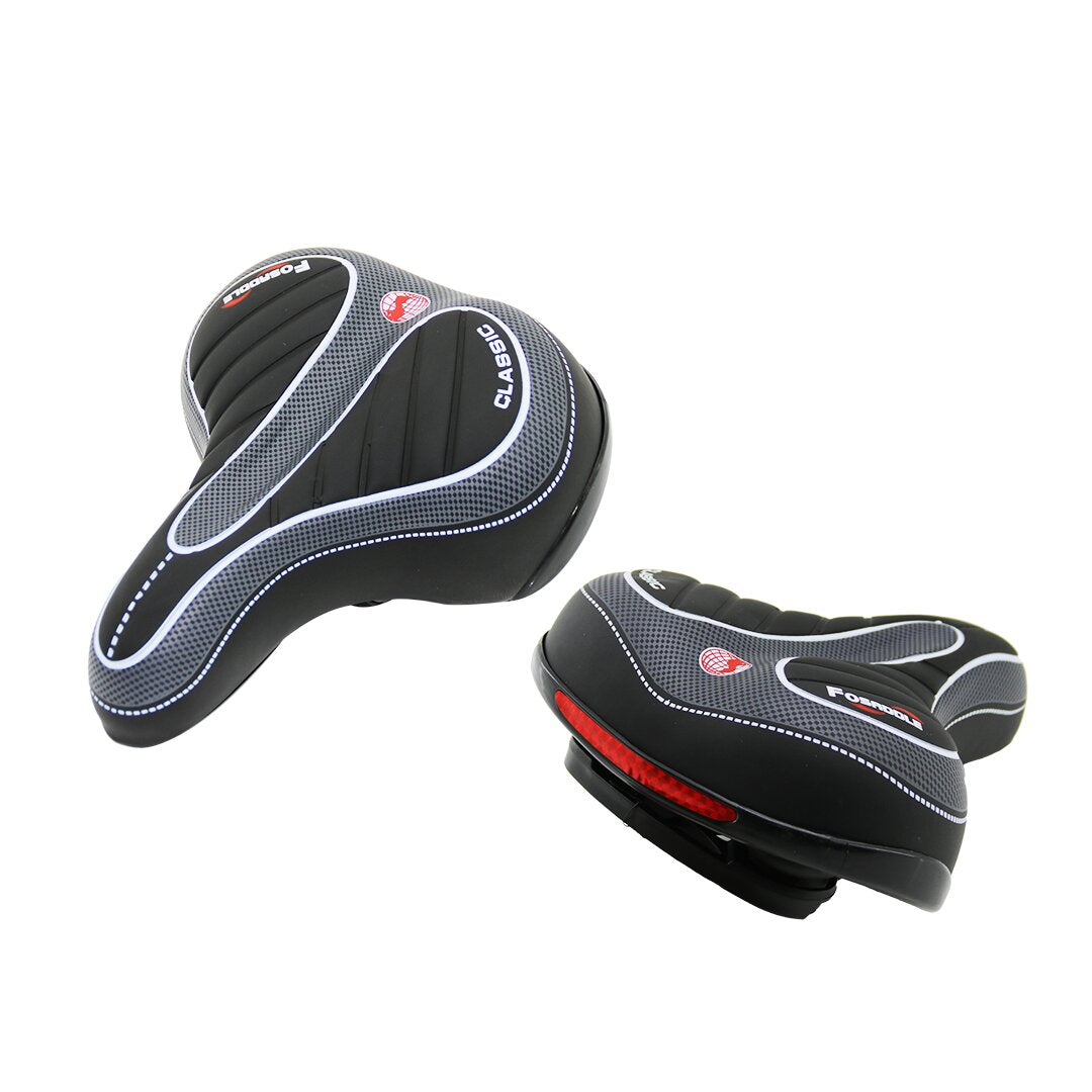 Велосипедное седло класса люкс, большое, широкое = 20,5 x 25 см, пружинное, изогнутое, с фарой для фар