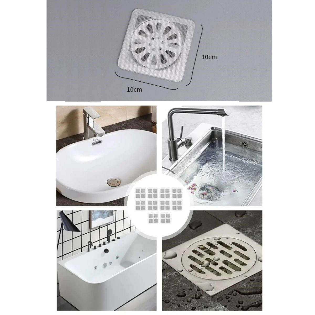 10'lu Banyo ve Mutfak Lavabo Koku Önleyici ve Haşere Böcek Önleyici Gider Filtresi