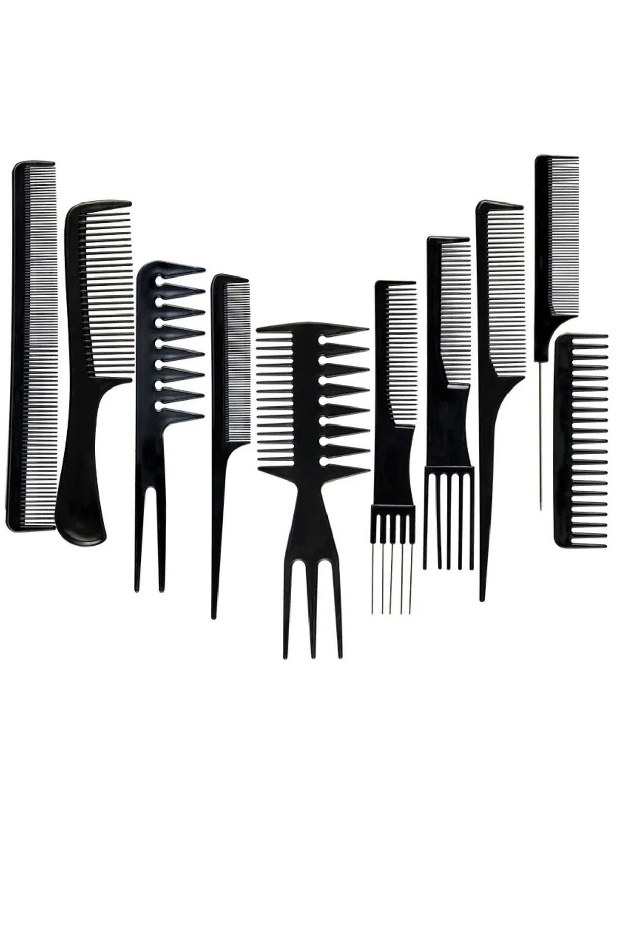 10 Parça Profesyonel Kuaför Tarak Seti - Saç Kesim, Ayırma, Şekillendirme Ve Fön Tarağı
