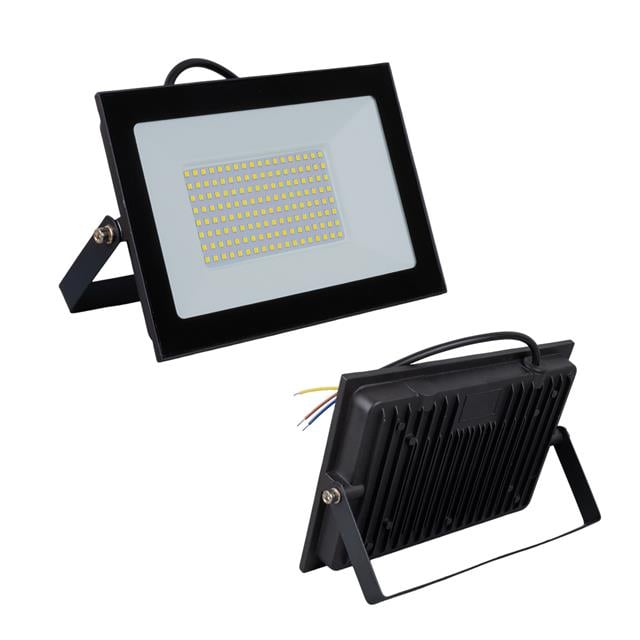 100 Watt - 220 Volt 6500K IP66 150* Işık Açısı Siyah Slim Kasa Beyaz Led Projektör