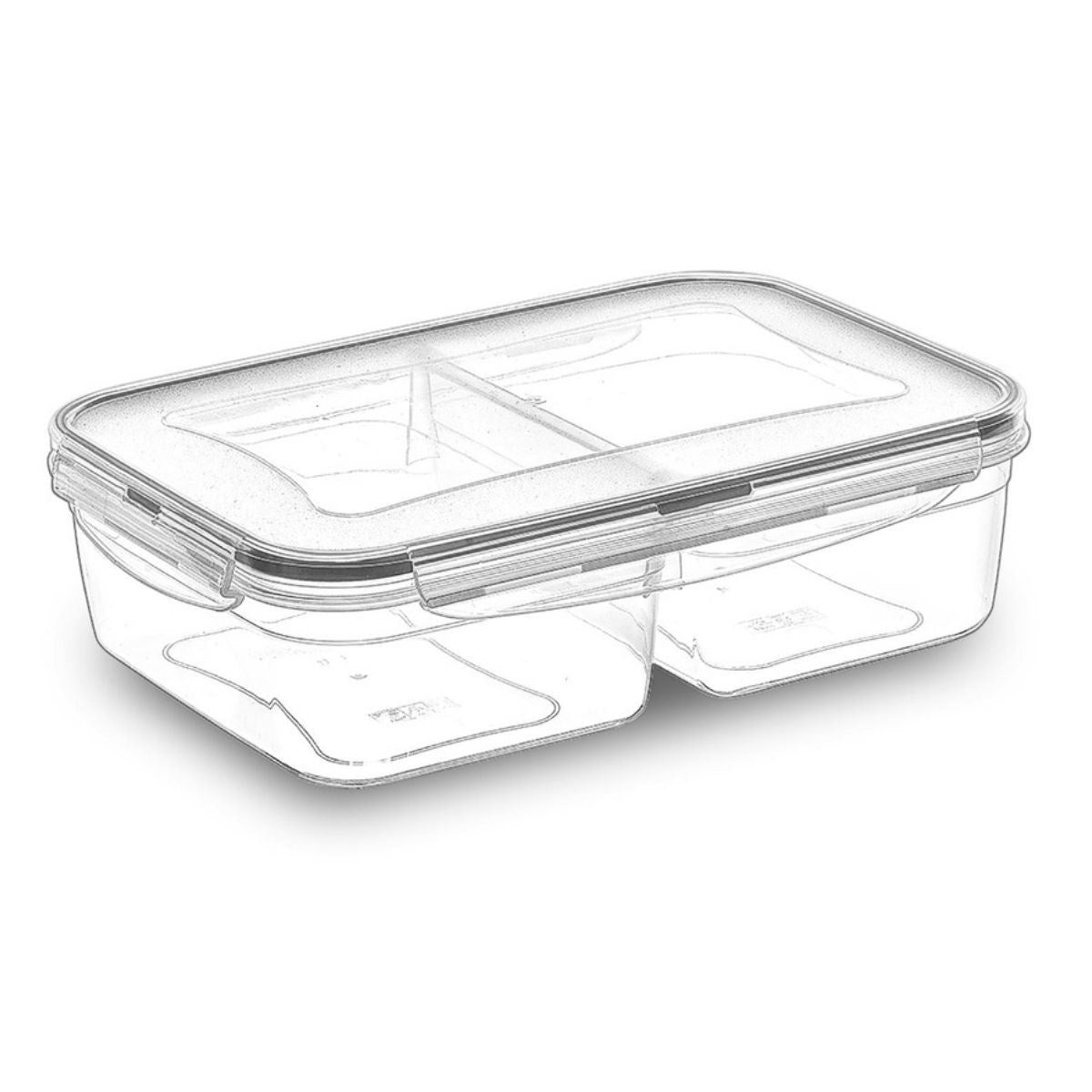 Контейнер для хранения продуктов объемом 1+1 литр с двумя отделениями, замком и крышкой LC-525
