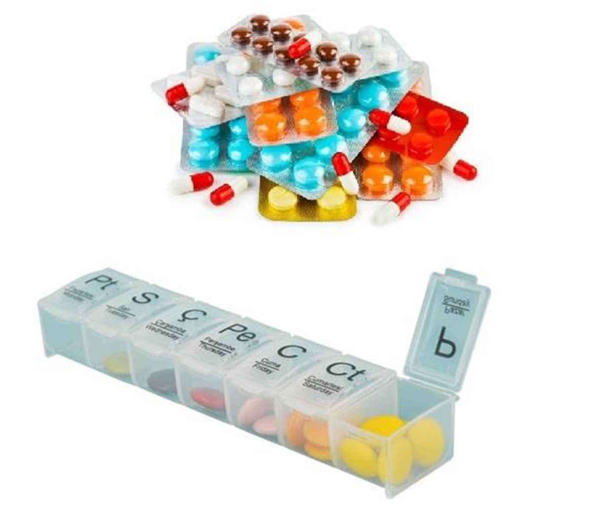 Haftalık Günlük İlaç Saklama Kutusu 7 Günlük İlaç Saklama Kabı