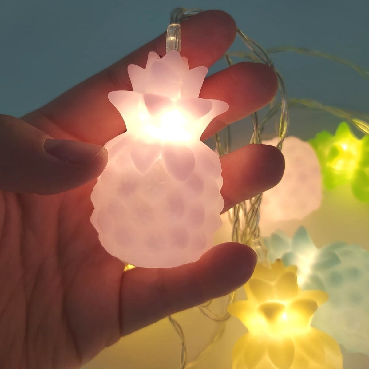 Karışık Renk Dekoratif Ananas Dolama 10’Lu Şerit Led Işık Zinciri