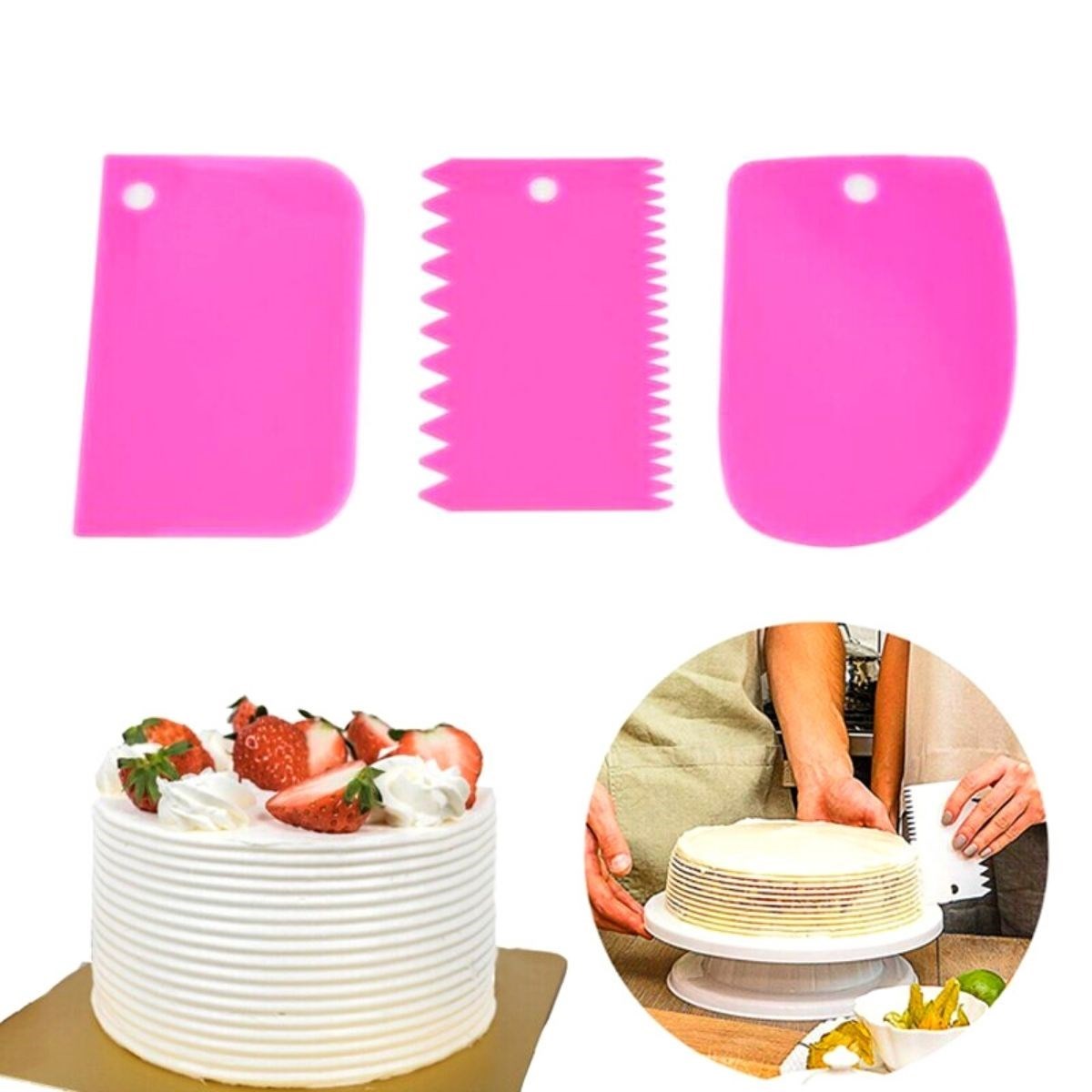 Набор для декорирования теста для торта, лопатка, резак, скребок