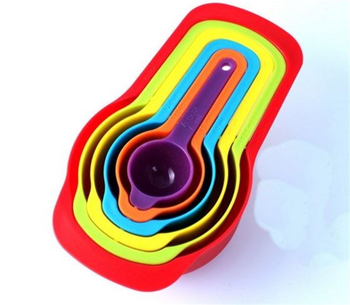 Pratik Ölçü Kaşığı Kabı 5&Amp;Apos;Li Şeker Baharat Sıvı Ölçer Aparat