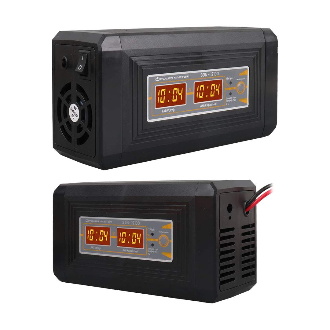 12 volt - 10 amper digital ekranli akilli akü şarj cihazi