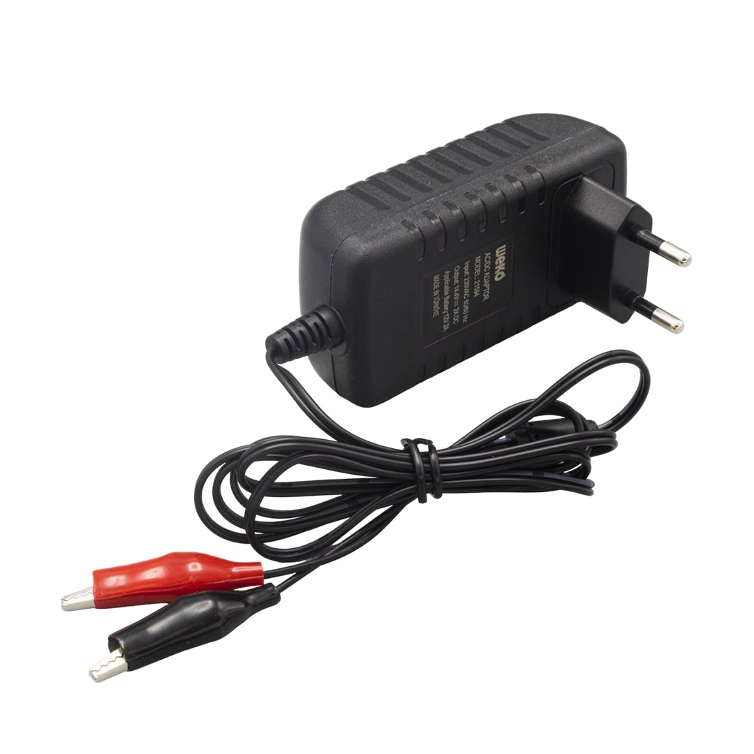 14.4 VOLT - 2 AMPER KIRMIZI*YEŞİL LEDLİ YERLİ ÜRETİM KROKODİL UÇLU AKÜ ŞARJ CİHAZI