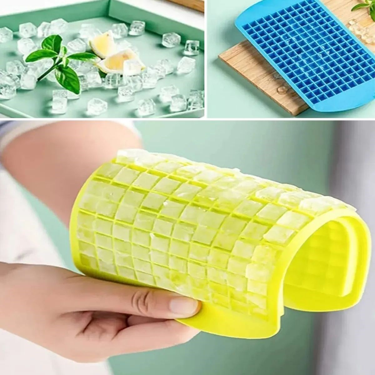 160&amp;apos;lı Mini Küp Şekilli Silikon Buzluk, Sunum Buzluk