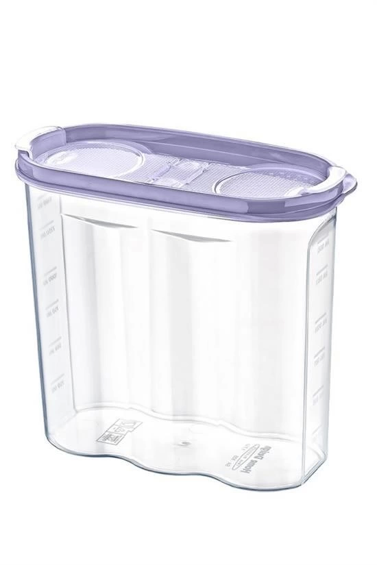 2 Kapaklı Ölçekli Erzak Kuru Gıda Saklama Kutusu Kabı - 1,7 Litre - SA935