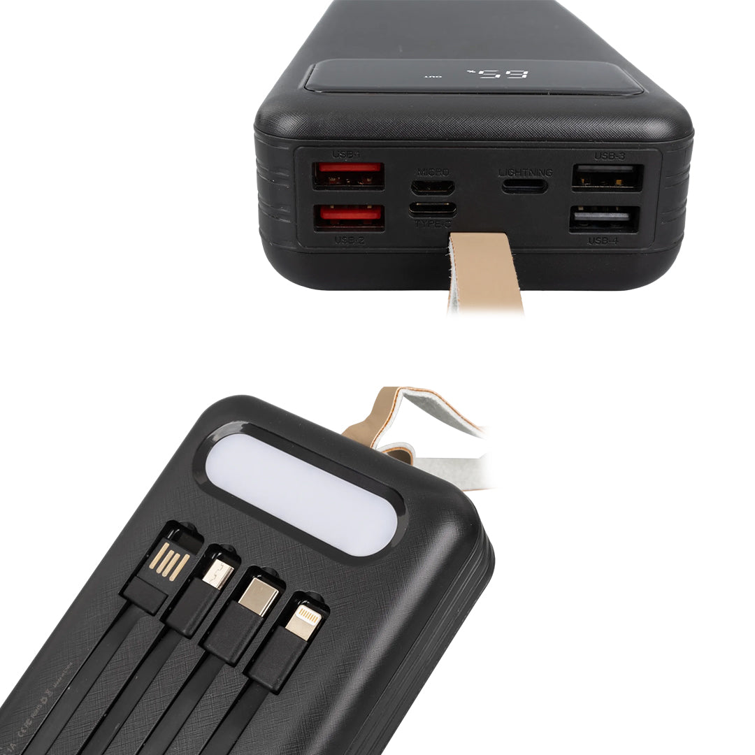 Внешний аккумулятор с цифровым дисплеем 20000 мАч и разъемом USB-micro-lightning-type-c 