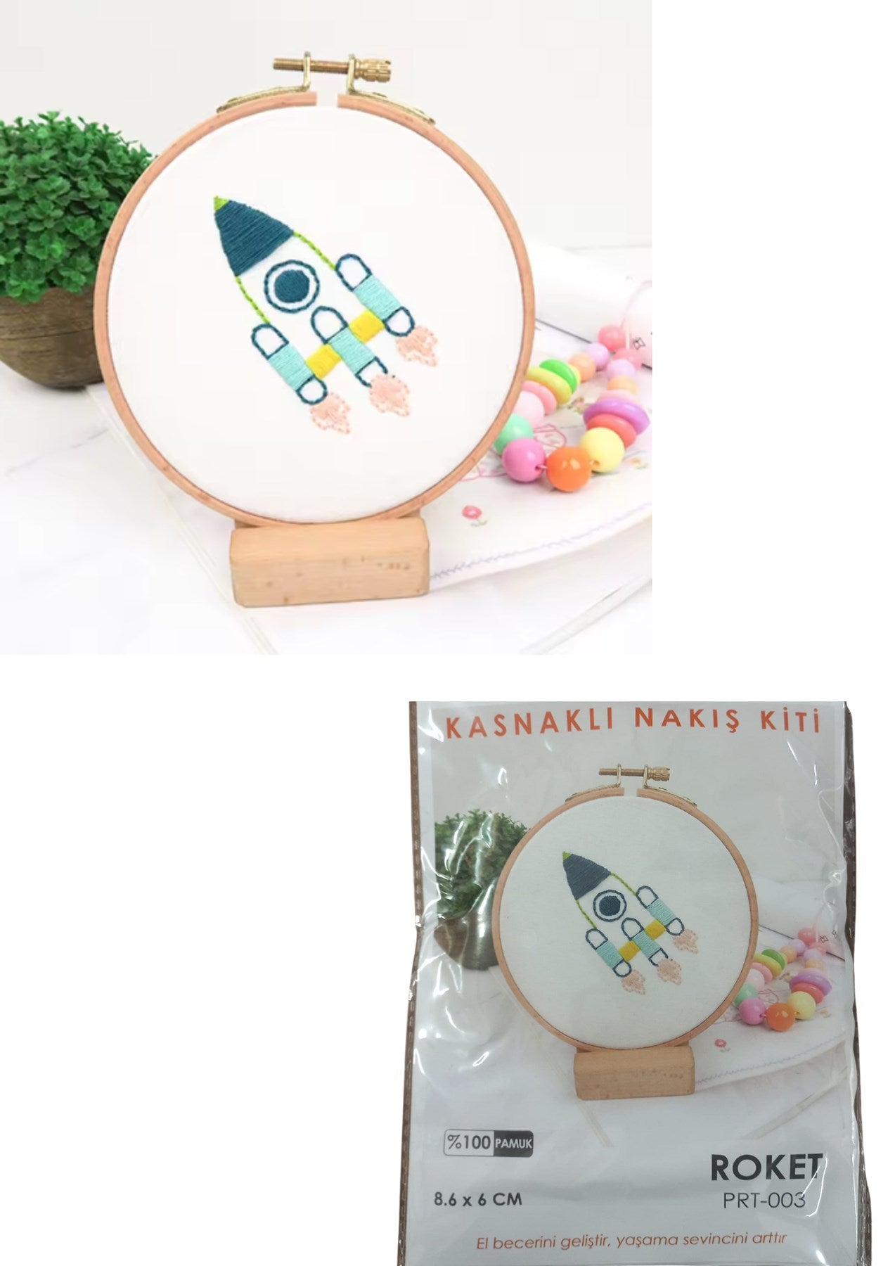 Nakış Kitleri Kasnaklı 8.6 X 6 cm Roket