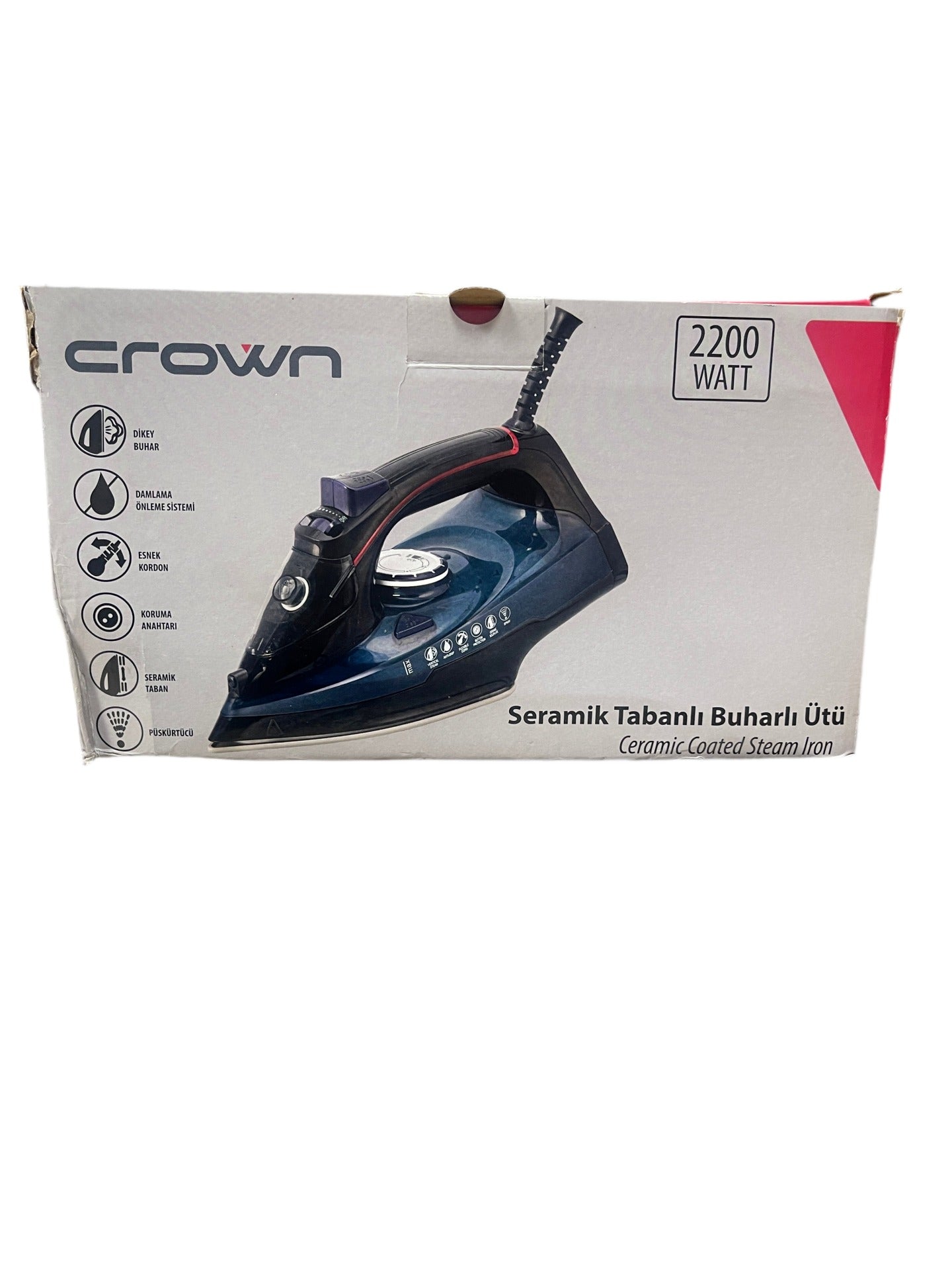 2200W Seramik Tabanlı Buharlı Ütü Mavi CRW-7206