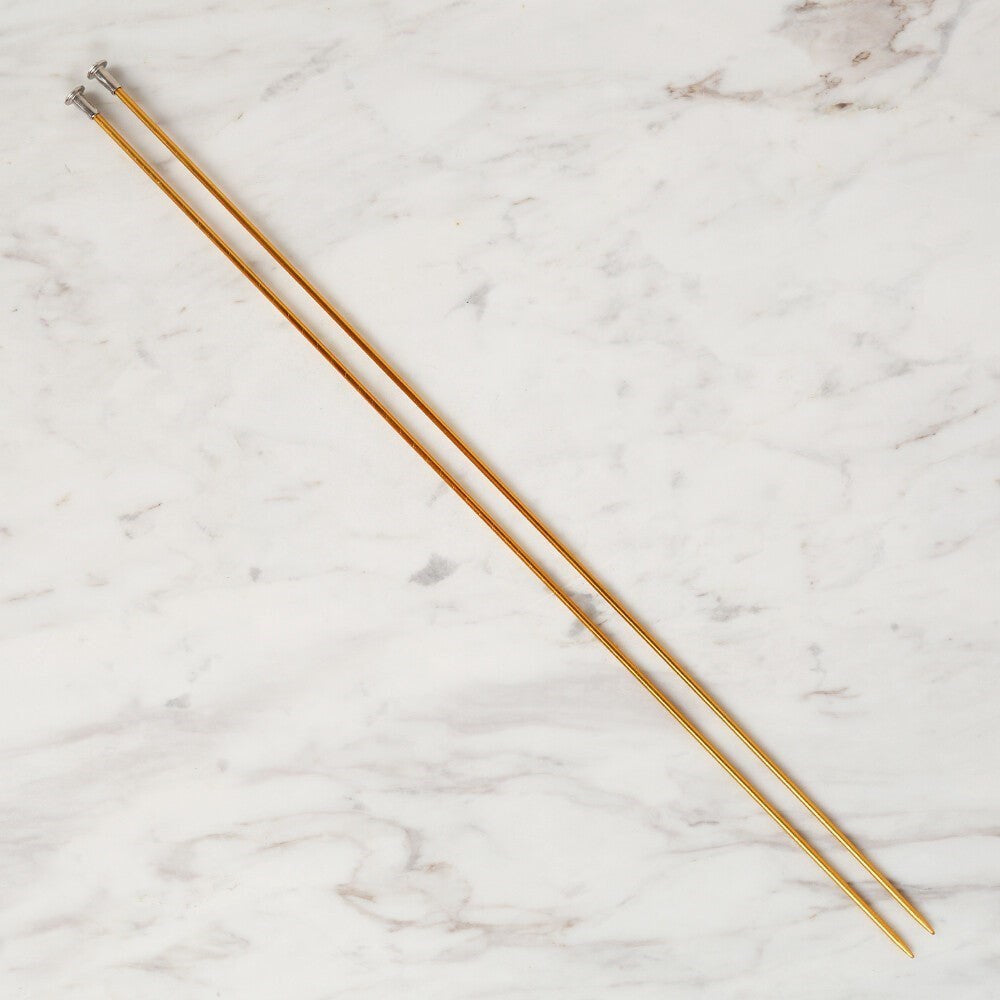 Loren Crafts 2,5 mm 35 cm Sarı Metal Örgü Şişi - L