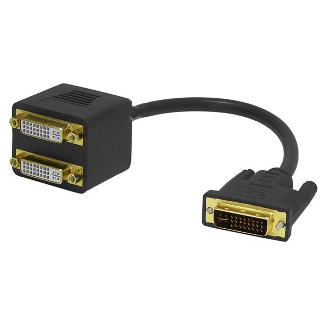 24+1 DVI Erkek TO 2x 24+5 DVI Dişi Çoklayıcı Kablo 32Cm