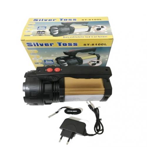 25W Şarj Edilebilir Ledli El Feneri Usb Çıkışlı