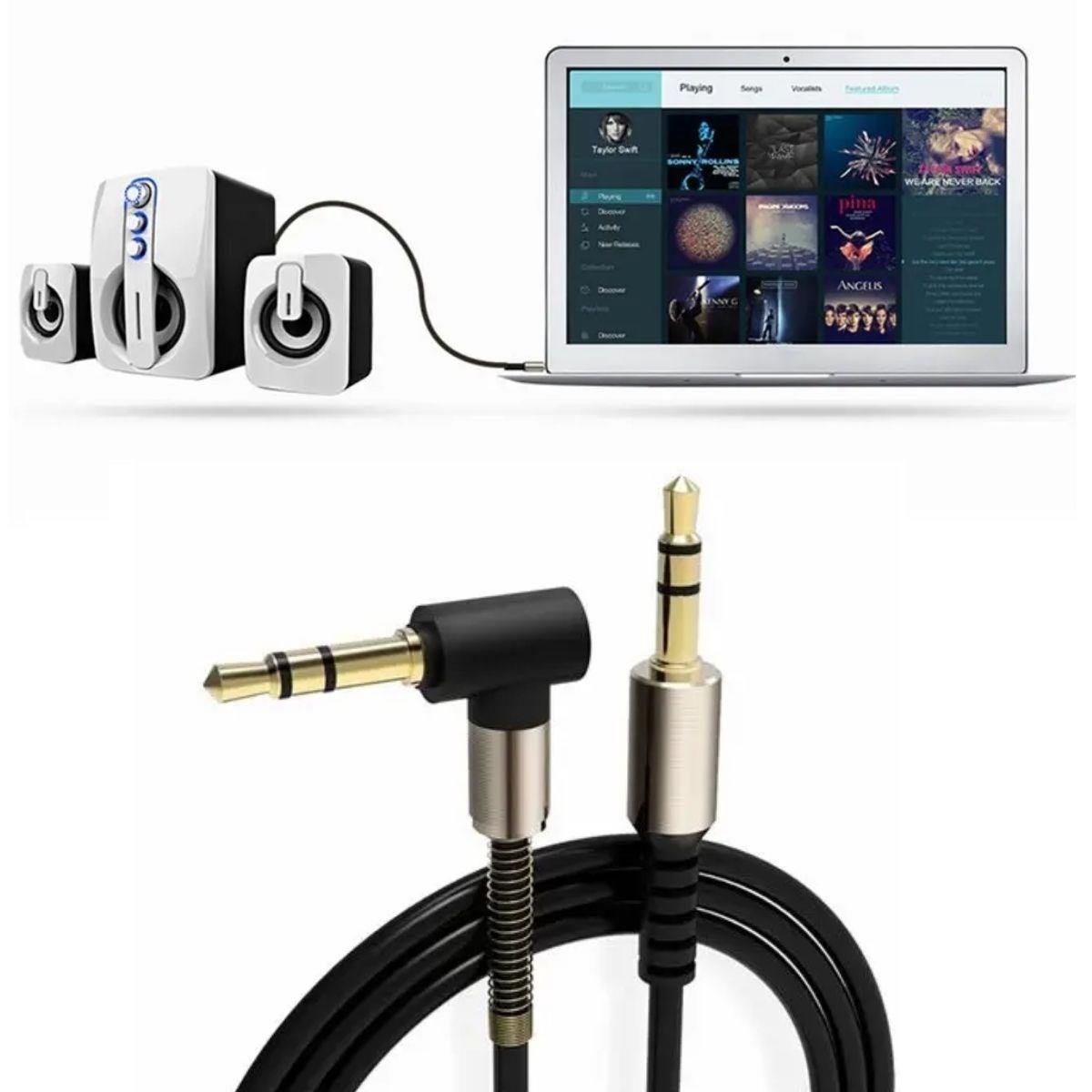 Кабель AUX 3,5 мм, разъем «папа-папа» типа L, кабель для передачи звука длиной 1 метр (4620)