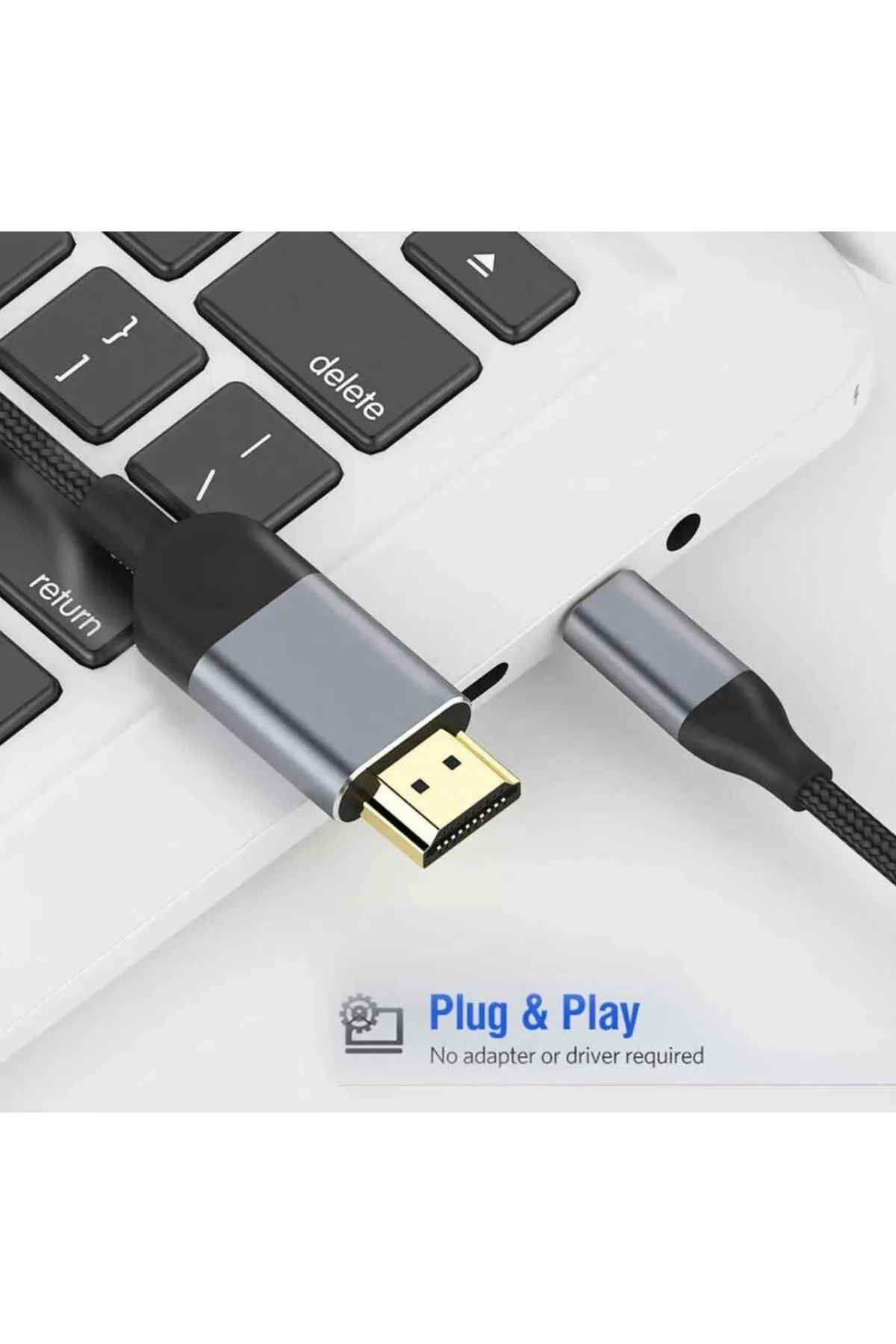 3 Metre 8 Gbps Hız 4k/30 Hz Type C To Hdmı Çevirici Dönüştürücü Tv Telefon Pc Hasır Bağlantı Kablos