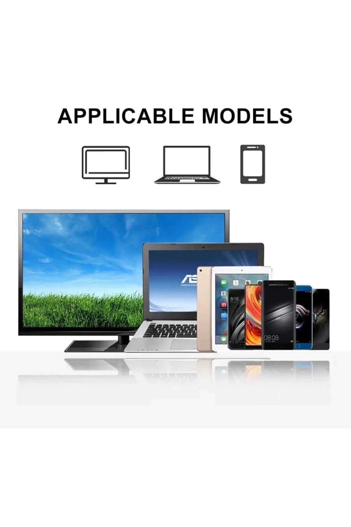 3 Metre 8 Gbps Hız 4k/30 Hz Type C To Hdmı Çevirici Dönüştürücü Tv Telefon Pc Hasır Bağlantı Kablos