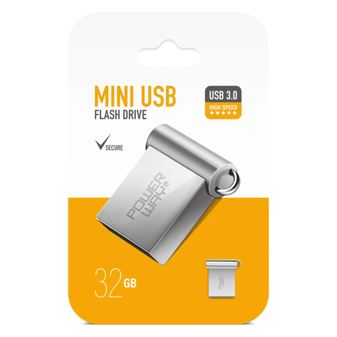 Металлическая мини-флеш-память USB 3.0 на 32 ГБ 