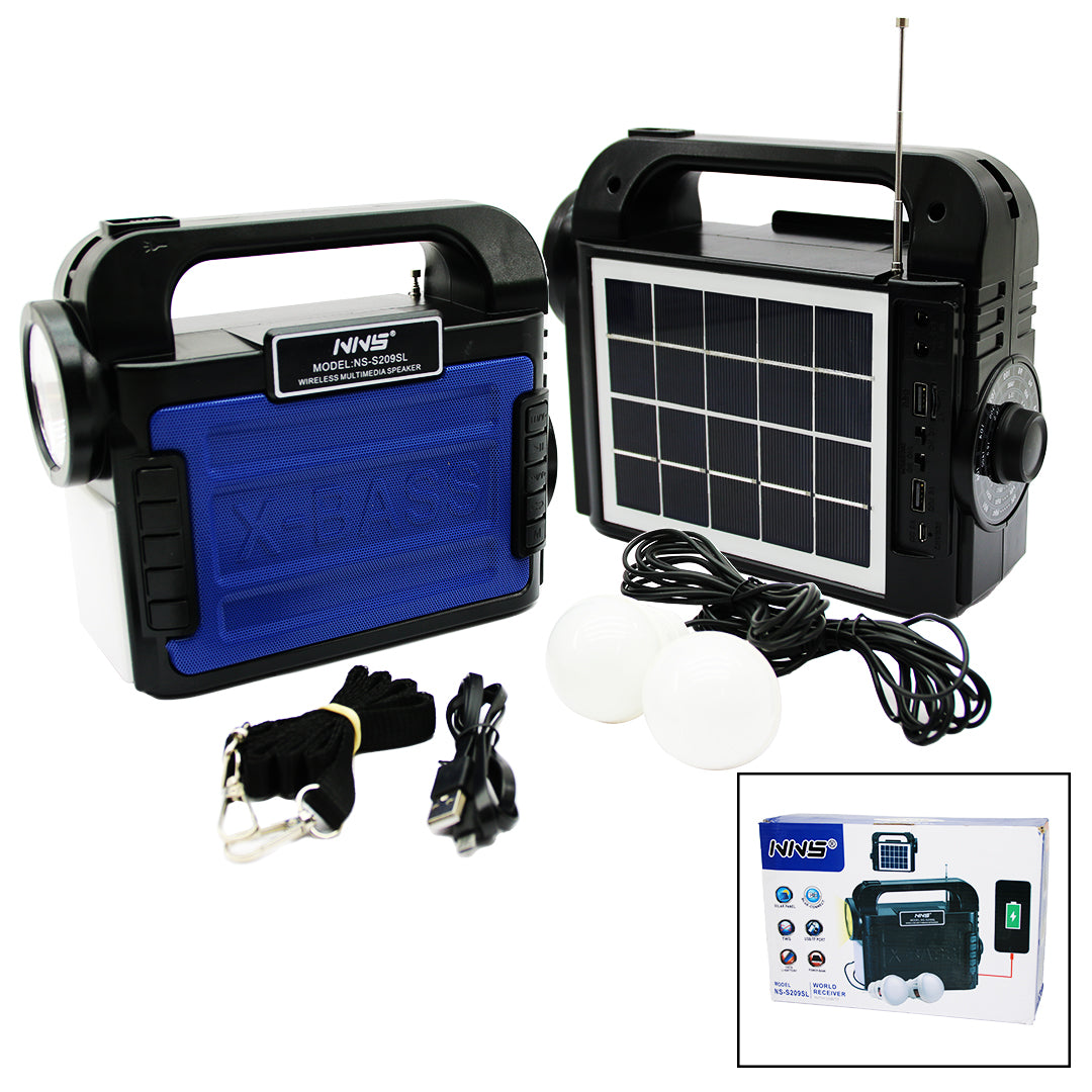 3IN1 - SOLAR 2İN1 EL FENERİ  - RADYO - MP3 BLUETOOTH - USB/ TF PORT - 2 PARÇA  AMPUL KABLOLU - POWE