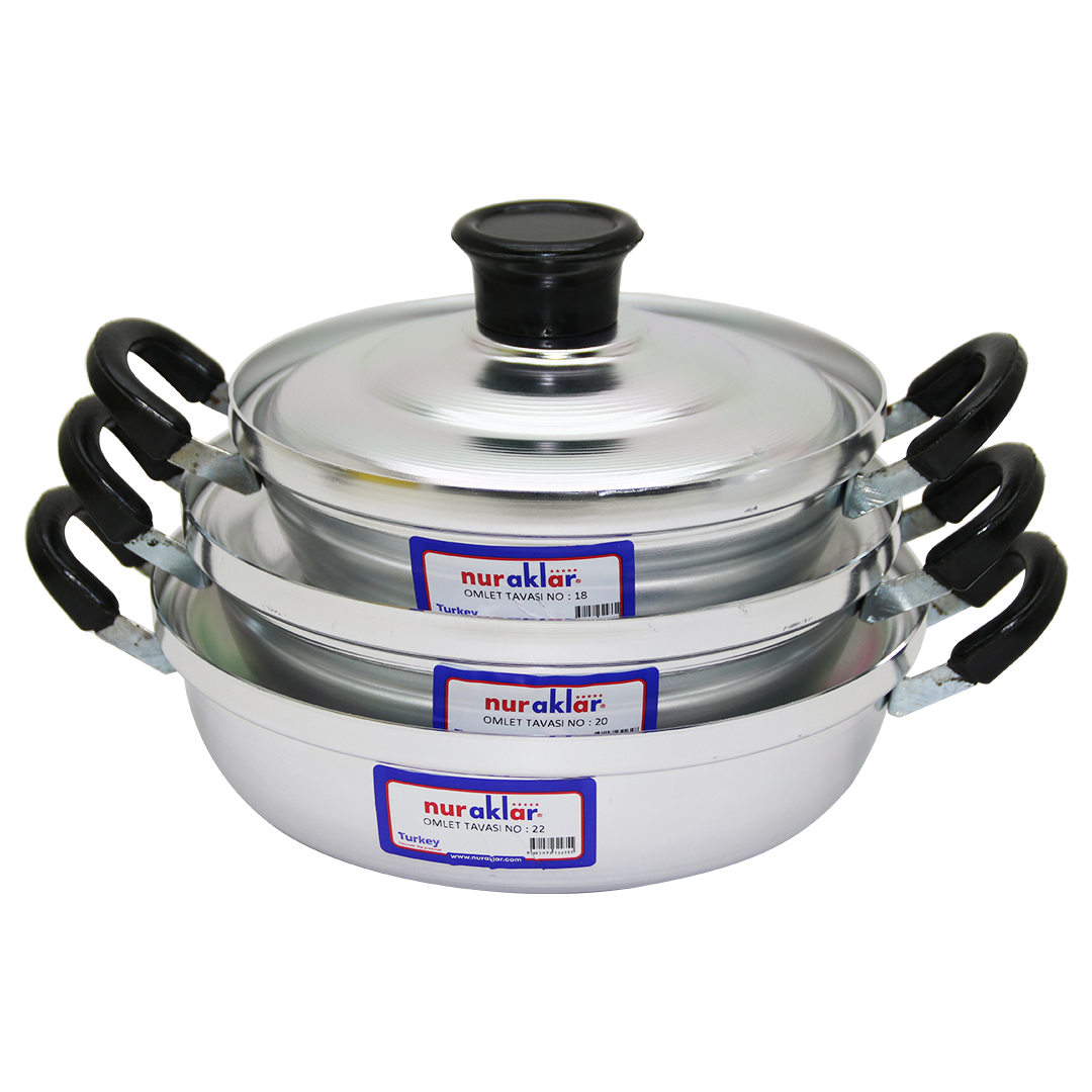 3LÜ ALÜMİNYUM OMLET SET NO-18-20-22