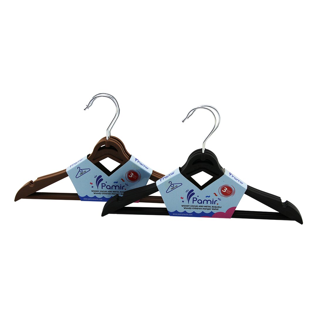 3 шт. пластиковых детских вешалок для одежды с металлической головкой