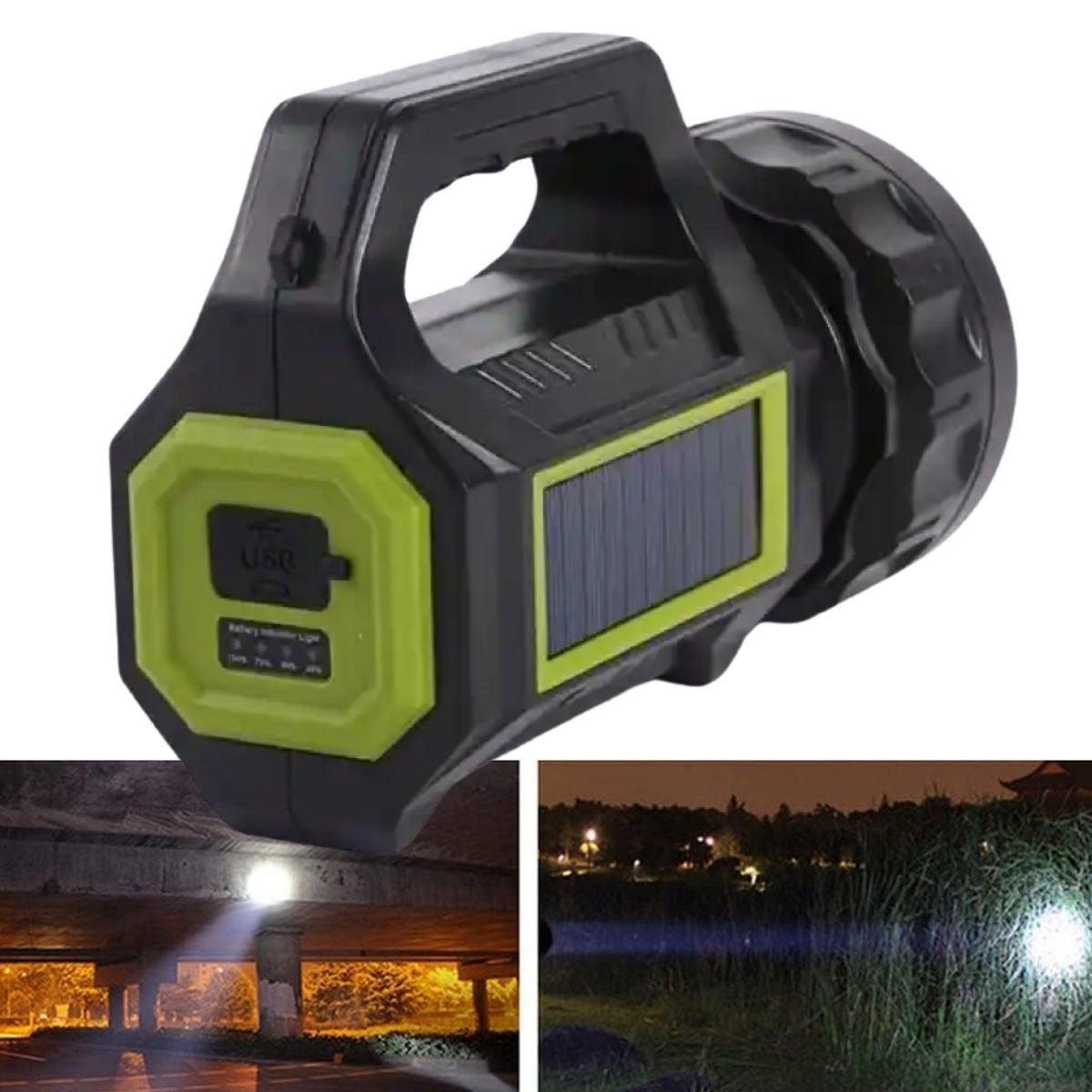 Şarjlı LED El Feneri 10W Taşınabilir Acil Durum Lambası USB Şarjlı & Yan COB Işıklı