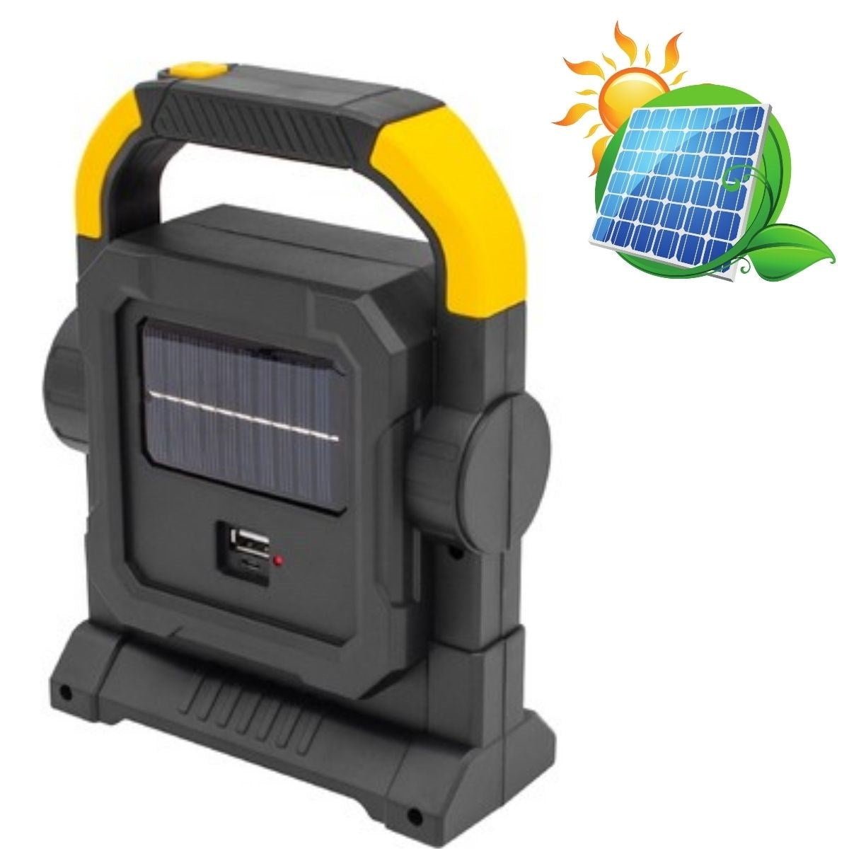 HelloCloud Şarjlı Solar LED Çalışma Işığı | USB Çıkışlı Taşınabilir Projektör Lamba