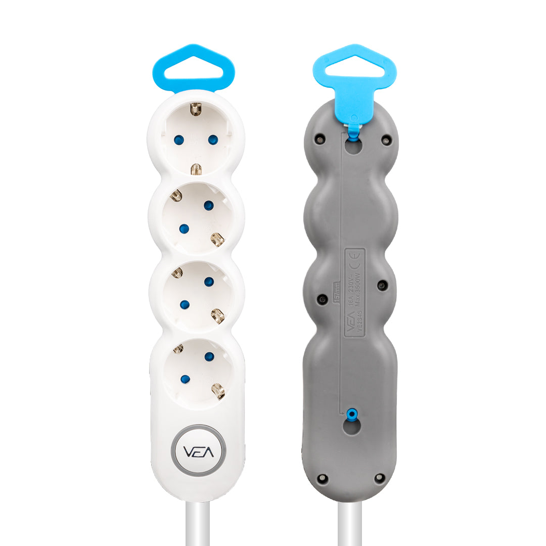 4Lü 1.5 Metre Kablolu Anahtarlı Grup Priz
