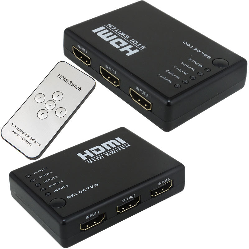 HDMI-коммутатор на 5 входов и 1 выход с пультом дистанционного управления без адаптера