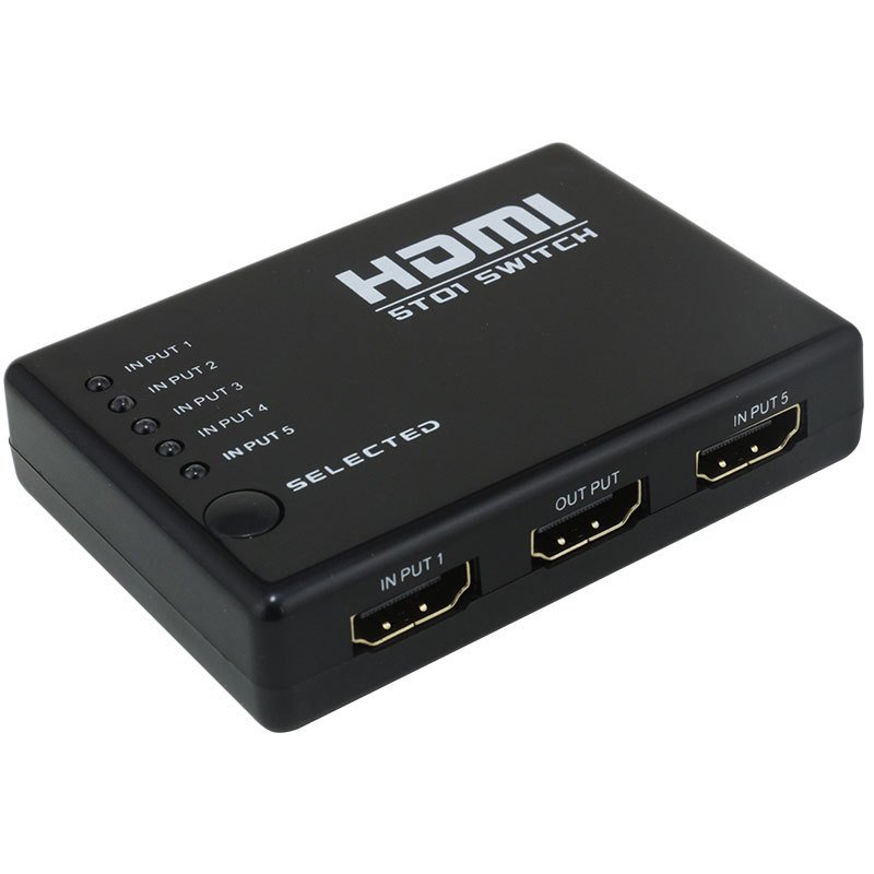 HDMI-коммутатор на 5 входов и 1 выход с пультом дистанционного управления без адаптера