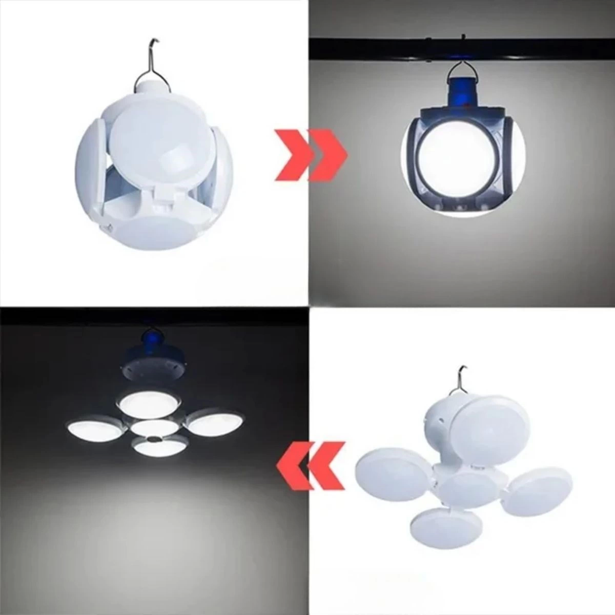 5 Led'li 3 Farklı Işık Modlu Açılıp Kapanabilir Led Kanatlı Güneş Enerjili Solar Aydınlatma Asılabi