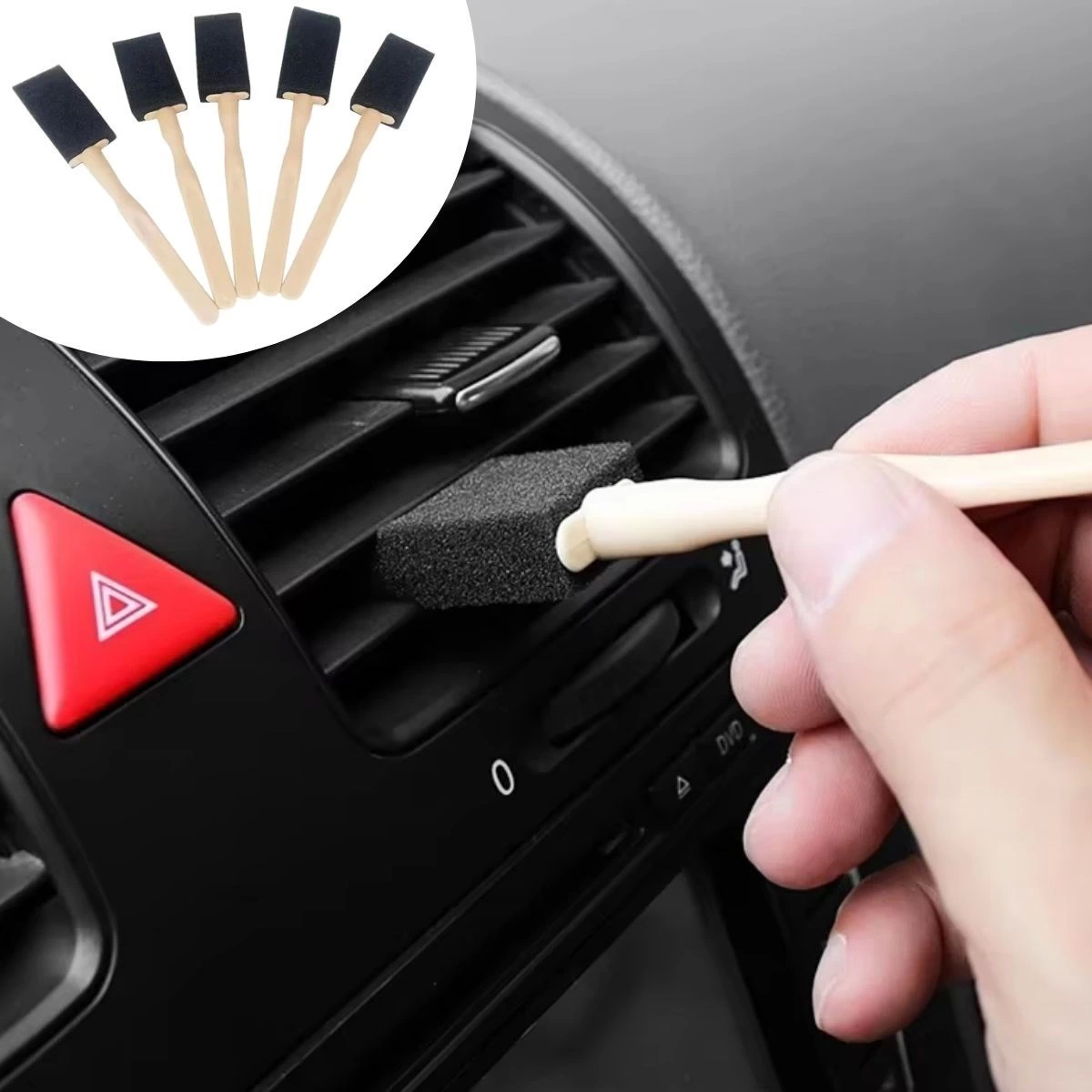5'li Araba Havalandırma Temizleme Fırçaları Klima Çıkışları,Toz Alma&Otomobil İçi Detaylı Mini Temi
