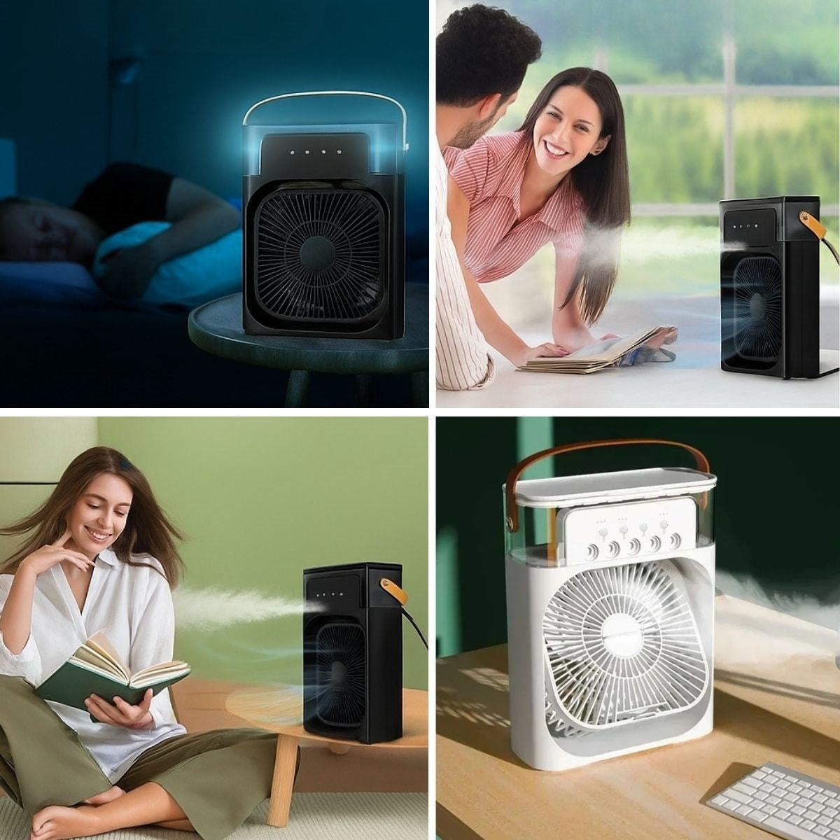 Taşınabilir 3 Farklı Mod Ayarlı 7 Farklı Led Işıklı Sulu Soğutmalı Taşınabilir Masaüstü USB Fan Van