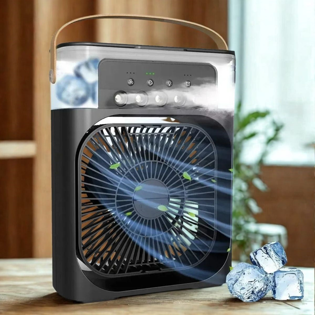 Taşınabilir 3 Farklı Mod Ayarlı 7 Farklı Led Işıklı Sulu Soğutmalı Taşınabilir Masaüstü USB Fan Van