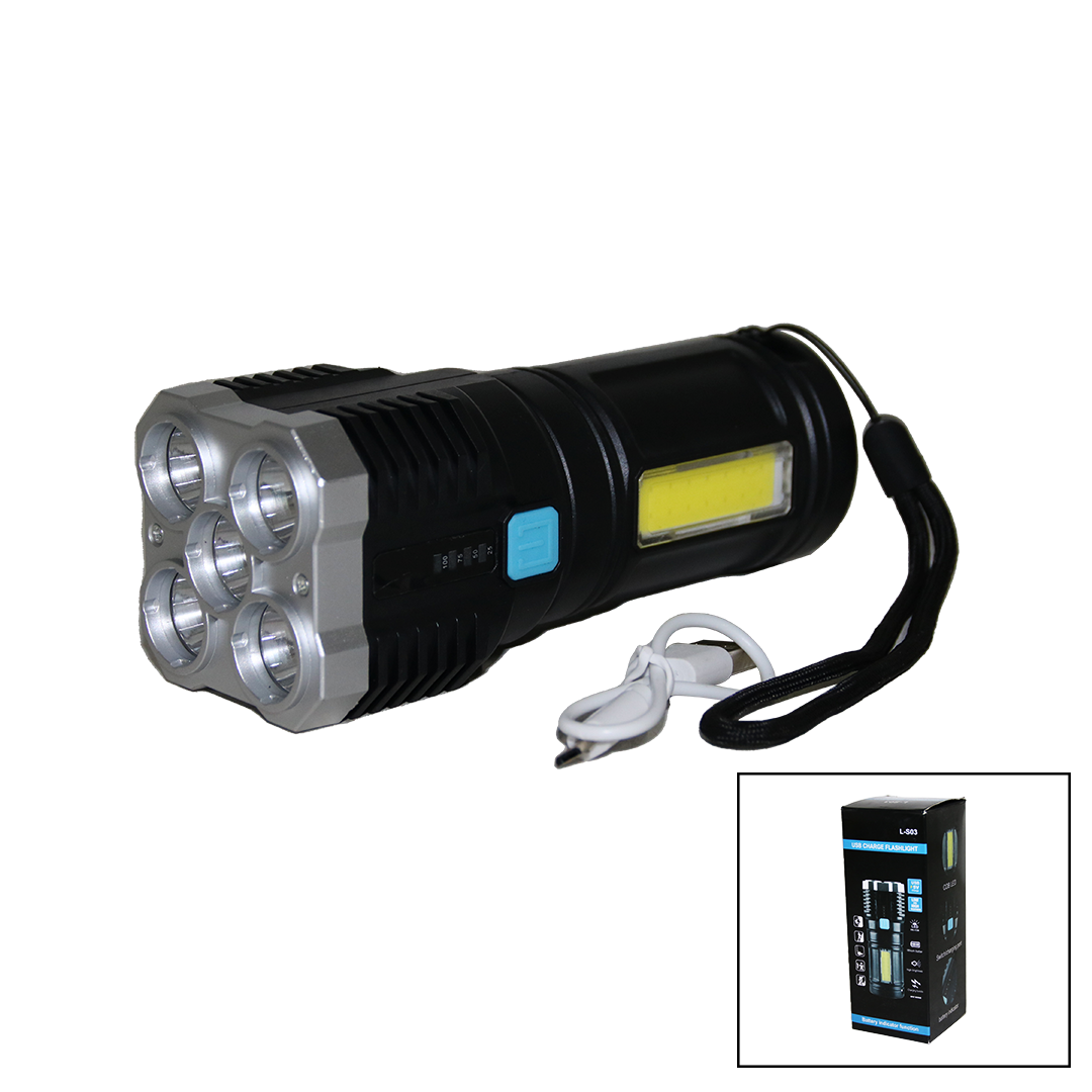 5IN1 + COB LED USB ŞARJLI EL FENERİ