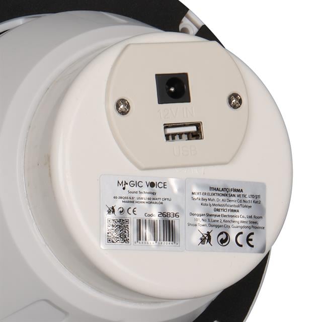 6.5” Usb&amp;apos;li 60 Watt Çiftli Marine Horn Hoparlör
