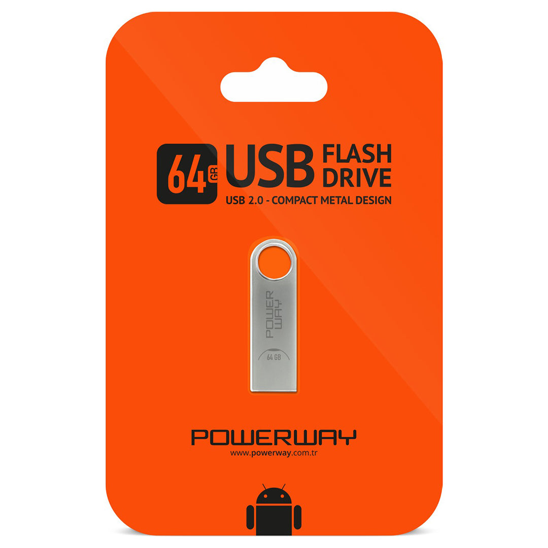 Металлическая флеш-память USB 2.0 объемом 64 ГБ 