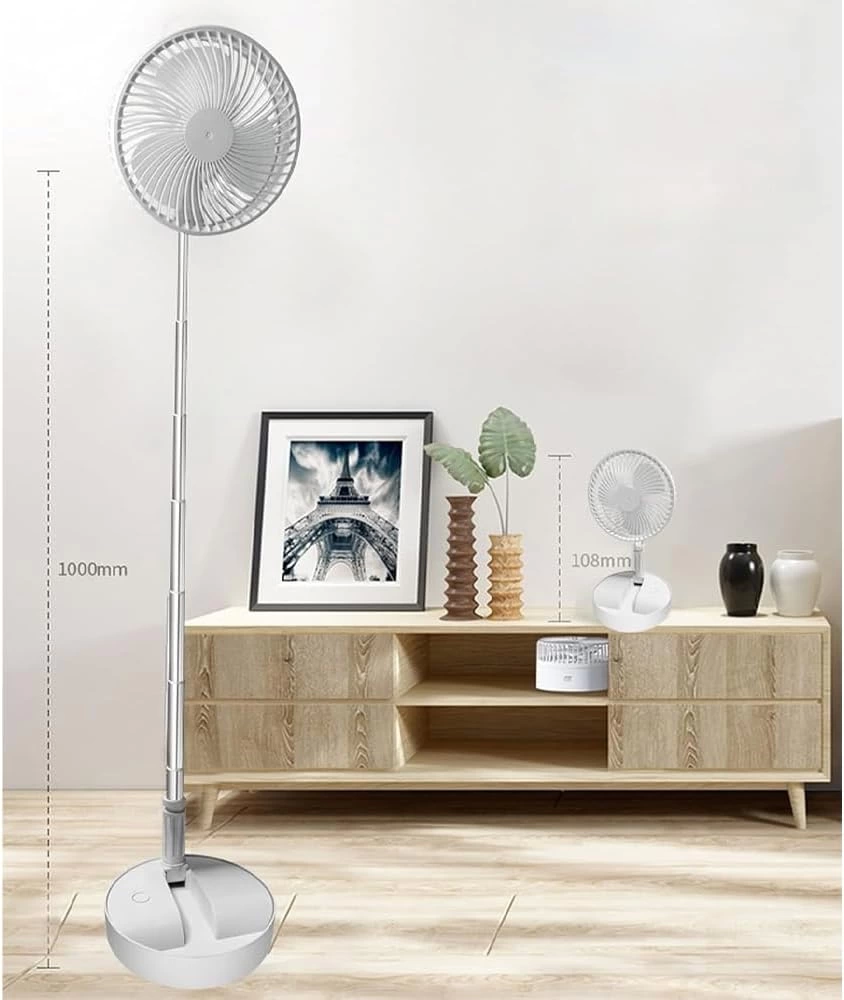 Teleskopik Fan Vantilatör 4 Modlu Şarjlı Katlanabilir Yükseltilebilir Taşınabilir Serinletici Porta