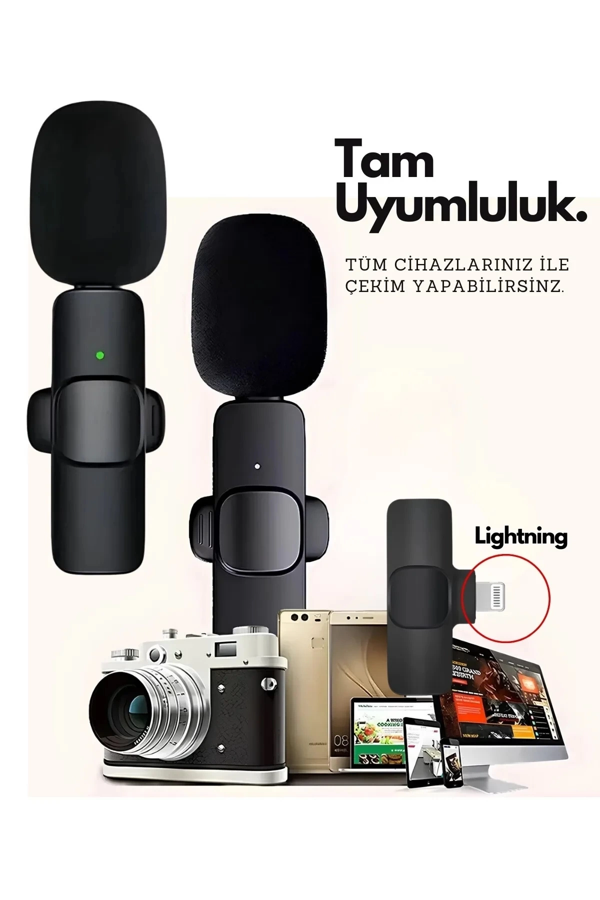 Type-c Çiftli Kablosuz Yaka Mikrofonu Seti - Youtube, Tiktok, Vlog Ve Canlı Yayınlar İçin Telefon U