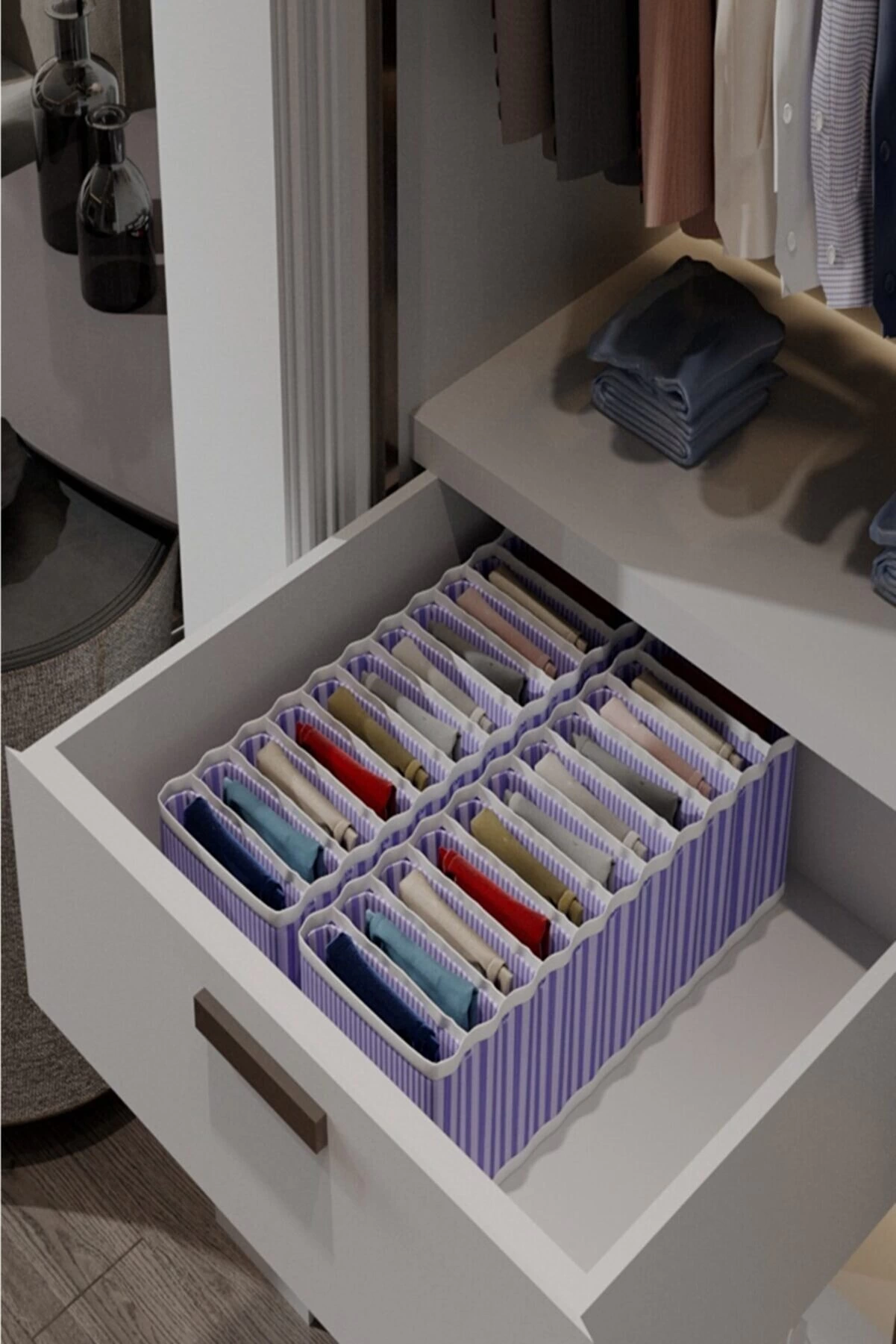 8 Bölmeli Dolap Ve Çekmece Içi Düzenleyici Akordiyon Organizer L-00517