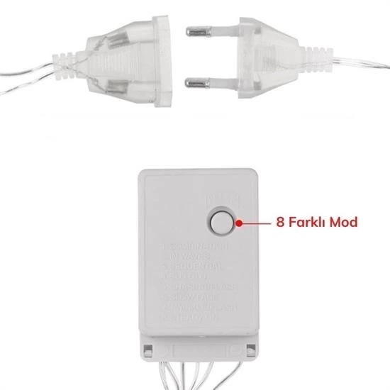 8 Fonksiyonlu 16 Saçaklı Perde Led 3 x 1