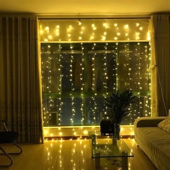 8 Fonksiyonlu 200 Led 10 Saçak Şerit Led 2x2 Perde İp Led