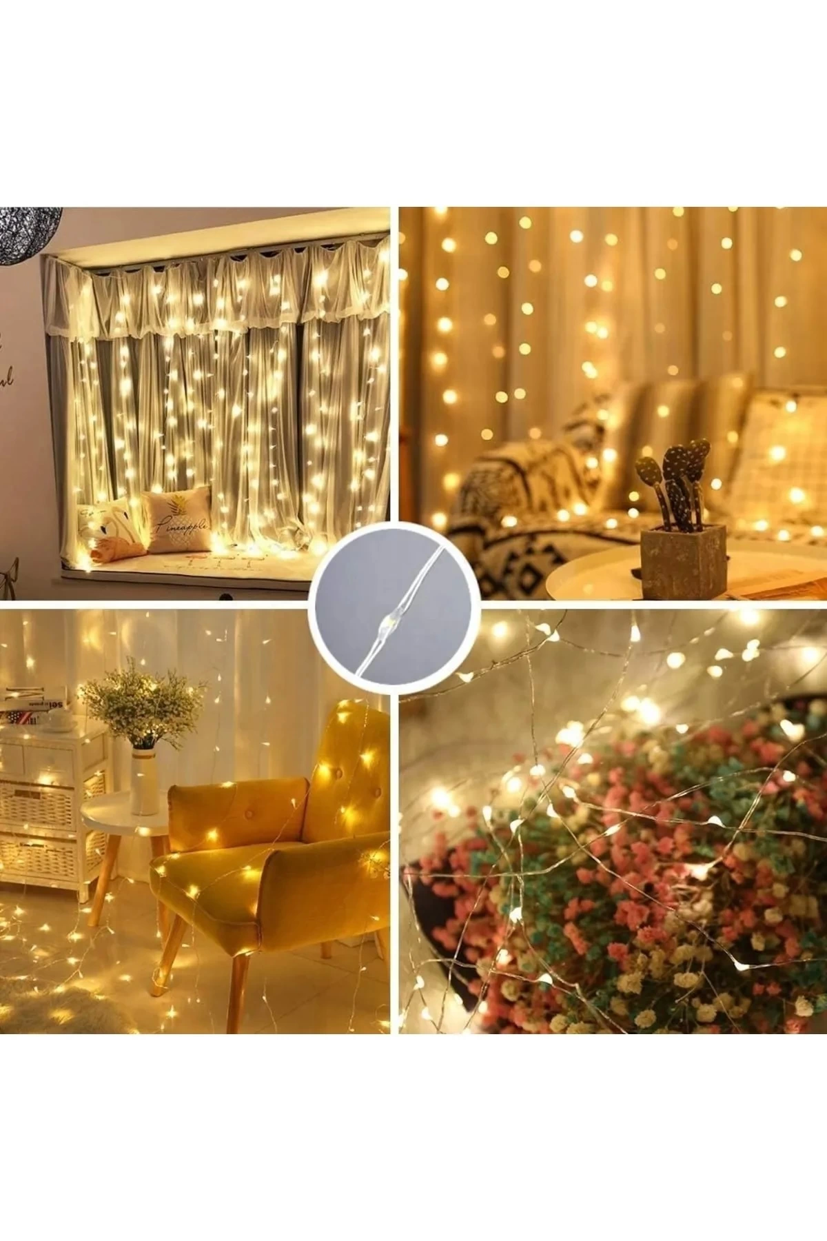 8 Fonksiyonlu Peri Perde Led Uzaktan Kumandalı Günışığı Perde Peri Led