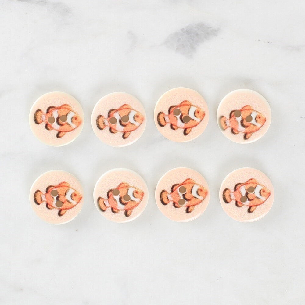 Loren Crafts 8'li Balık Düğme - 1157