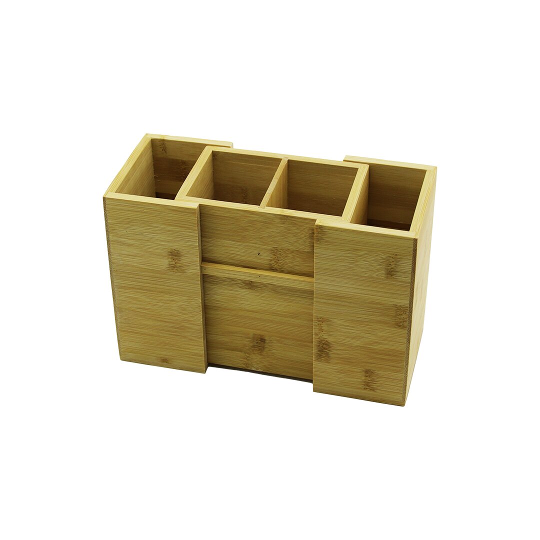 Открыто-закрыто - 2+2 отделения, столешница из бамбука - держатель для ложек из дерева