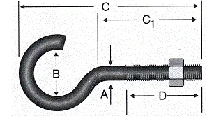 Açık Metrik Kanca M5 / 21x100 - 100 Adet