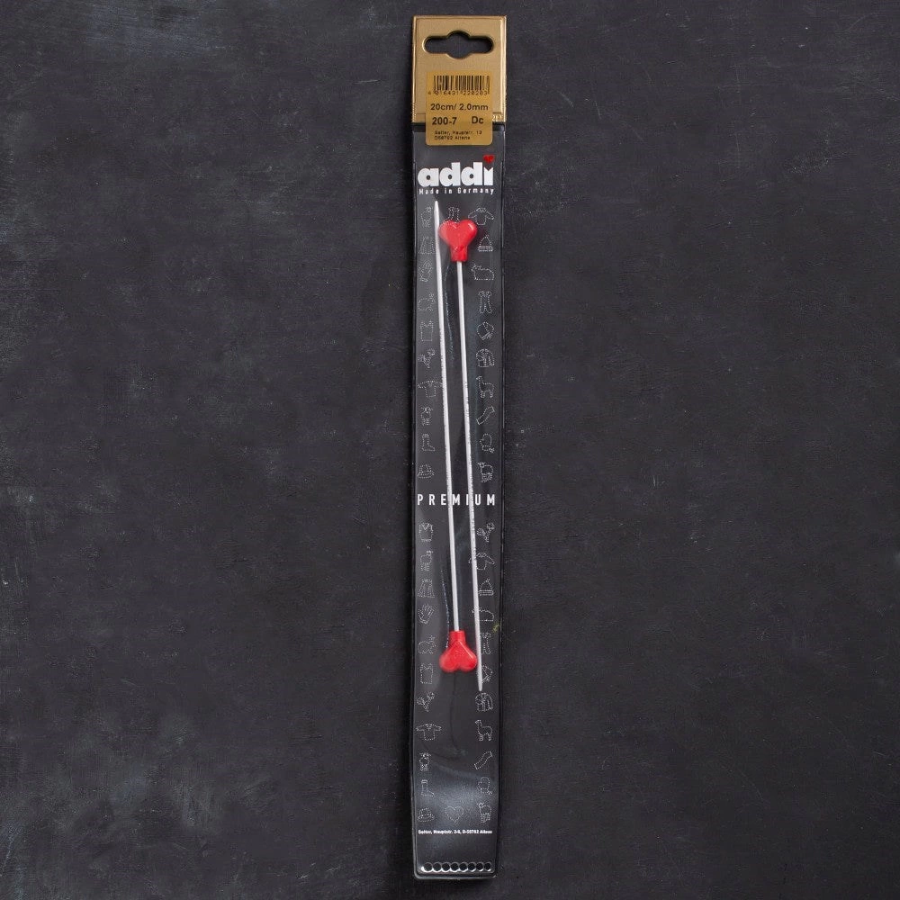 Addi Kalpli 2mm 20cm Klasik Alüminyum Örgü Şişi -