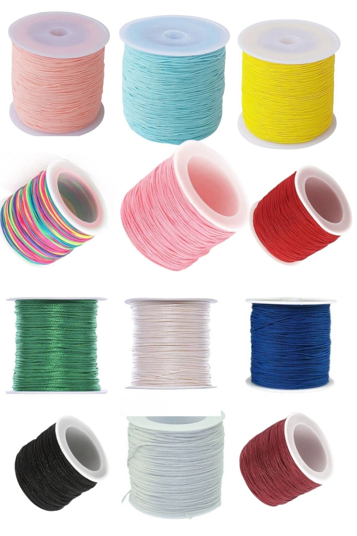 Paraşüt İpi, Bileklik-Kolye örgü ipi 1 mm 50 metre Füme