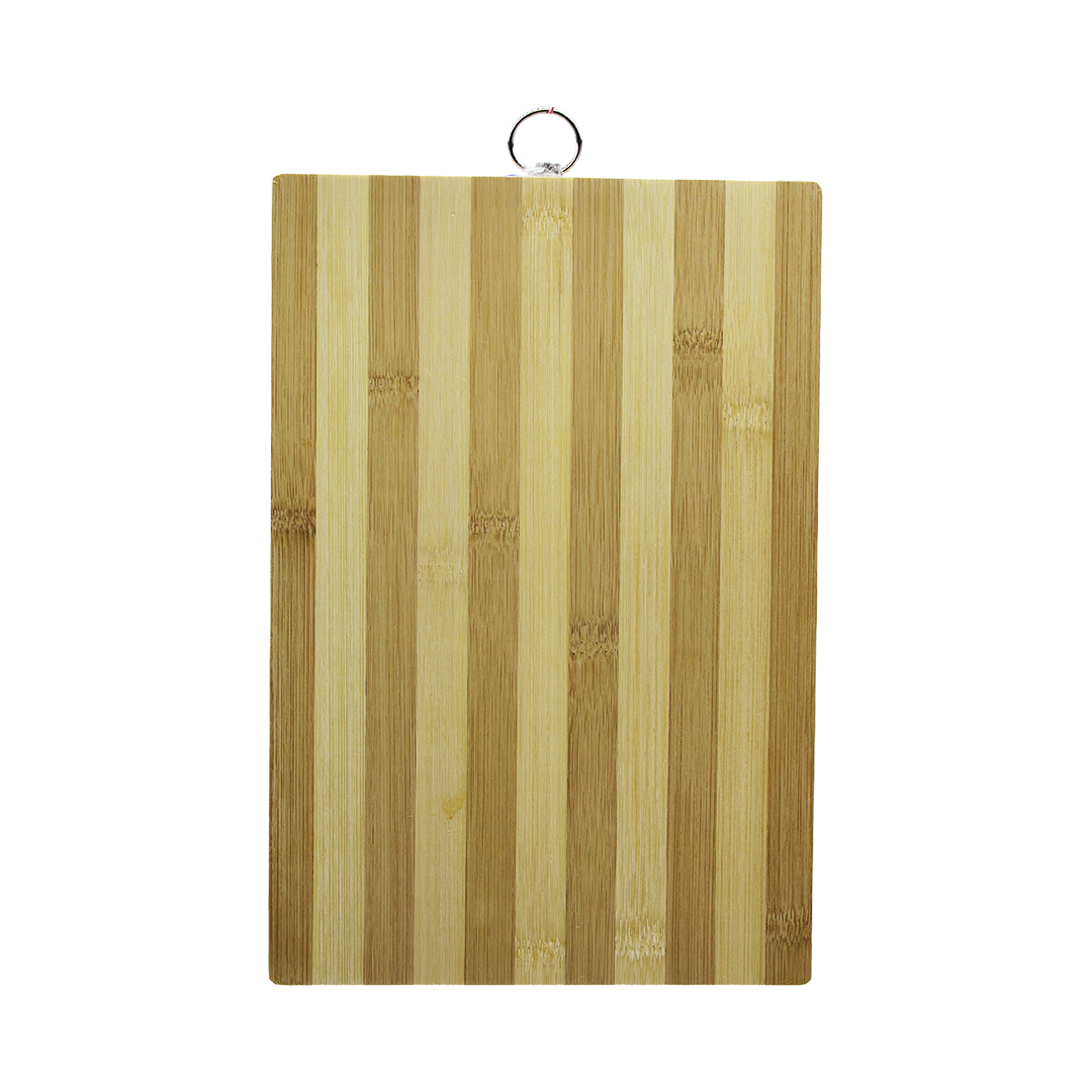 AHŞAP 20X30CM BEYAZ ÇİZGİLİ BAMBU KESİM PANOSU METAL KULPLU